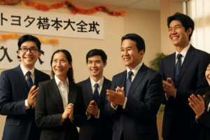 Người Việt tham gia lễ nhập học tại công ty Toyota ở Kumamoto